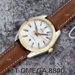 Swiss ETA 8800 Movement Omega Seamaster Superluminova Leather Strap Watch